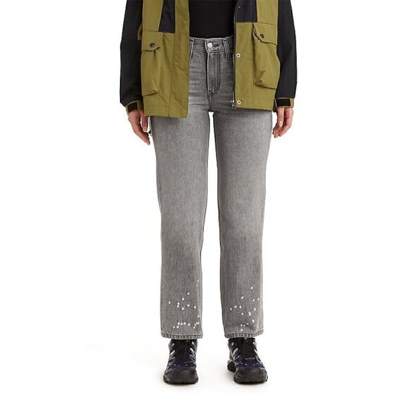 Levi's Low Pro Straight Gray / Faded Black Denim Jeans, Size 29 NWT - Picture 1 of 11